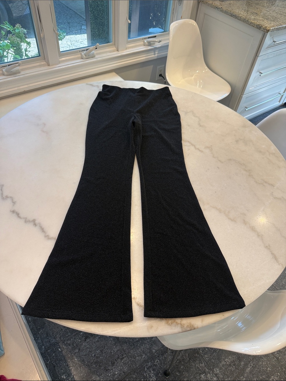 NWT H&M Black shimmer Flared Women's Knit Pants